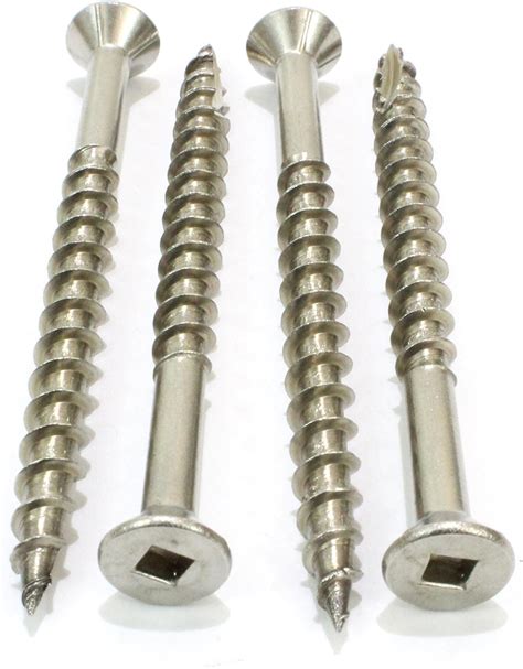 8 X 1 58 Stainless Deck Screws 100 Pack Square Drive Type 17