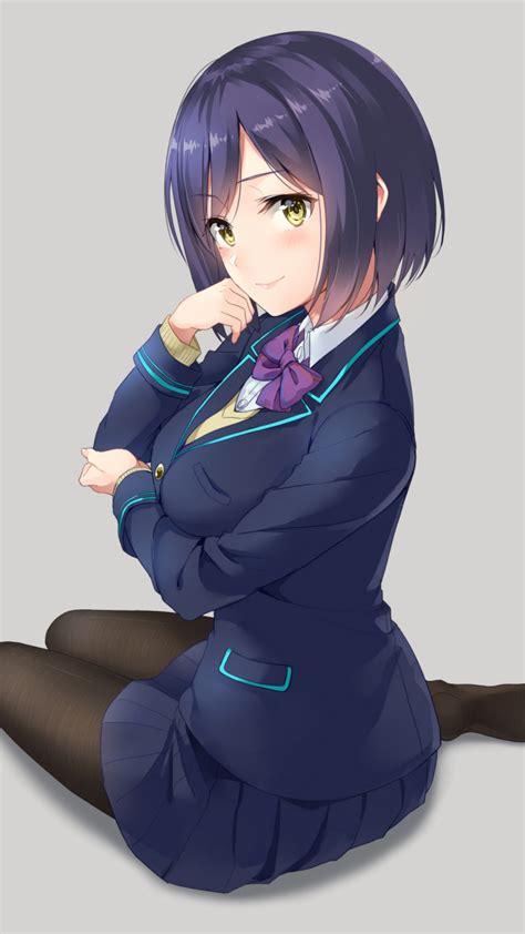 Download Calm Cute Anime Girl School Uniform 720x1280 Wallpaper