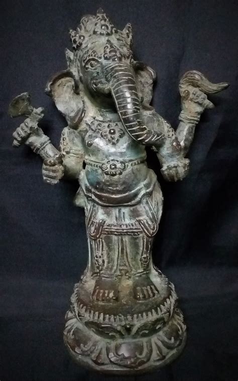Ganesh Multi Hand Bronze Brass Statue 8 Standing Meditation Hindu