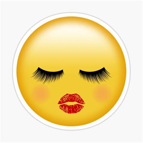 Girl Emoji With Lips And Lashes Sticker For Sale By Savvysilverart