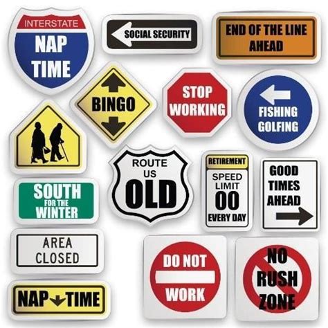 Retirement Themed Yard Card Set Victorystore Road Signs Traffic