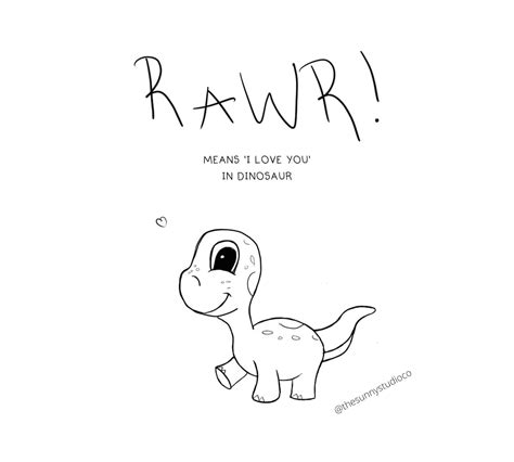 Printable Rawr Means I Love You Dinosaur Twin Pack Etsy