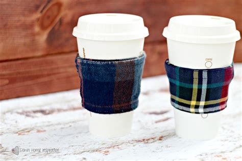 Making A Diy No Sew Flannel Coffee Cozy Is Simple Quick And