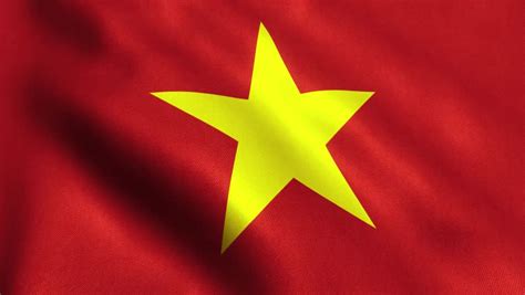 National Flag Of Vietnam Flying And Waving On The Wind Sate Symbol Of