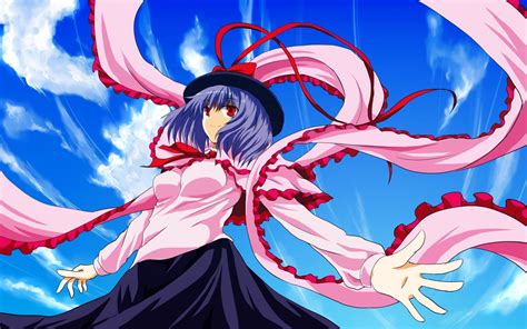 Video Games Clouds Touhou Skirts Ribbons Outdoors
