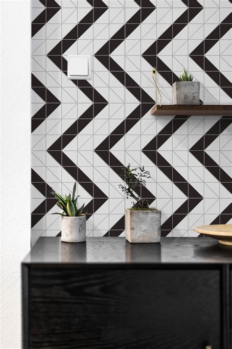 Resultado De Imagem Para Black And White Wall Geometric Tiles