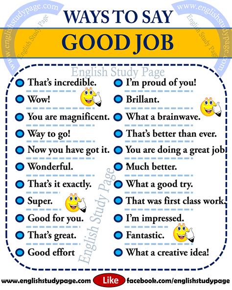 Other Ways To Say Good Job Ways To Say Good Job Learn English Hot Sex