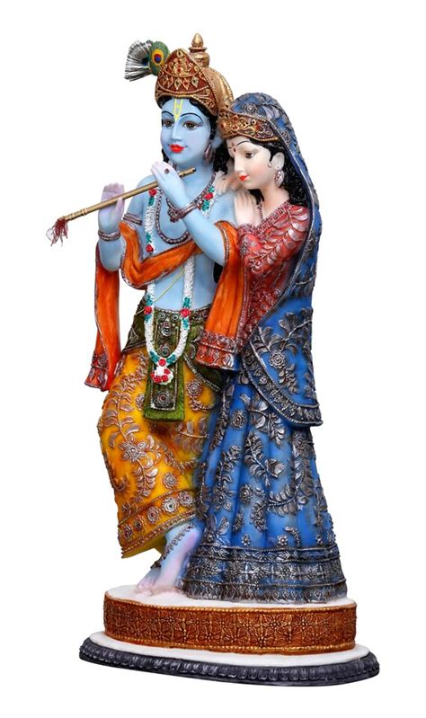 Big Standing Radha Krishna Carved Murti 19 Inches Idol Etsy