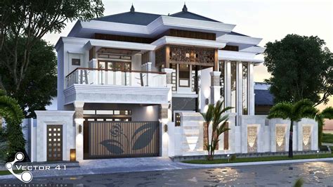 Desain Villa Tropis Mr Firman Medan Vector 41 Arsitek