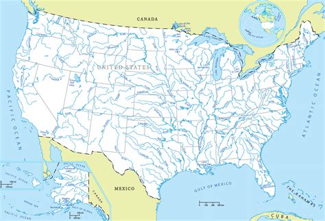 Map Of Usa River Systems Topographic Map Of Usa With States