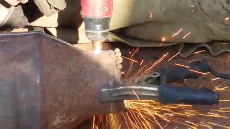 Cutting Open A Catalytic Converter Using A Plasma Cutter Youtube