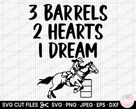Barrel Racing Svg Barrel Racing Png 3 Barrels 2 Hearts 1 Dream Etsy