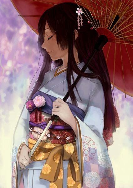 Images Of Anime Girl Kimono Umbrella