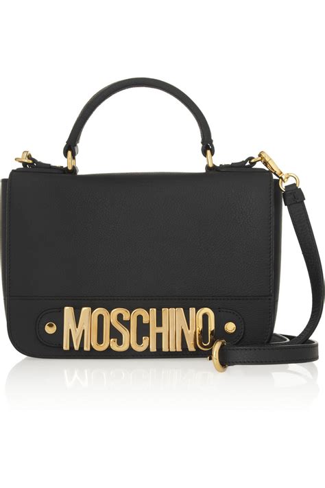 Moschino Textured Leather Shoulder Bag In Black Lyst