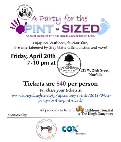 Party For The Pint Sized Nicu Friends Circle Of The Kings Daughters