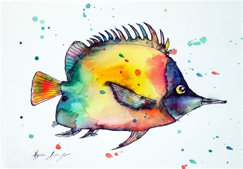 Tropical Fish Watercolor Painting 57 Original Sea