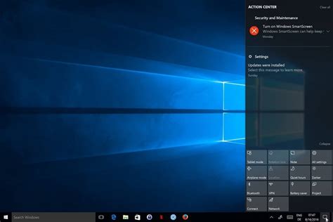 Hide Or Disable Action Center On Windows 10 Ghacks Tech News Images