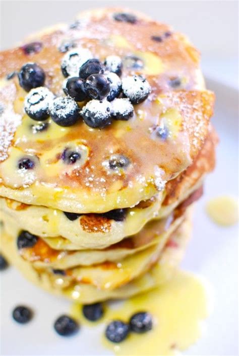 Buttermilk Blueberry Ricotta Pancakes And Lemon Curd Breakfast Brunch