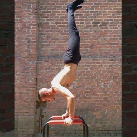 Youtube L Sit To Handstand On Dip Bars Exercise How To Workout
