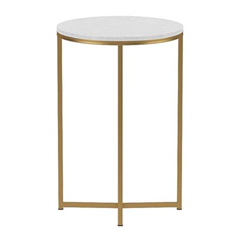 We Furniture 16 Round Side Table Faux Marblegold Sale Coffee Tables