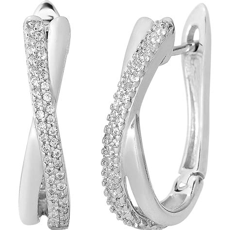 You'll receive email and feed alerts when new items arrive. Sterling Silver 1/5 Ctw Double Hoop Diamond Earrings ...