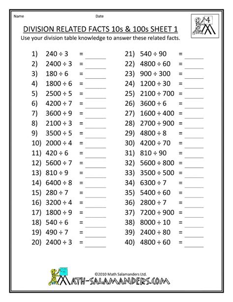 Math Printable Worksheets 4th Grade Kidsworksheetfun