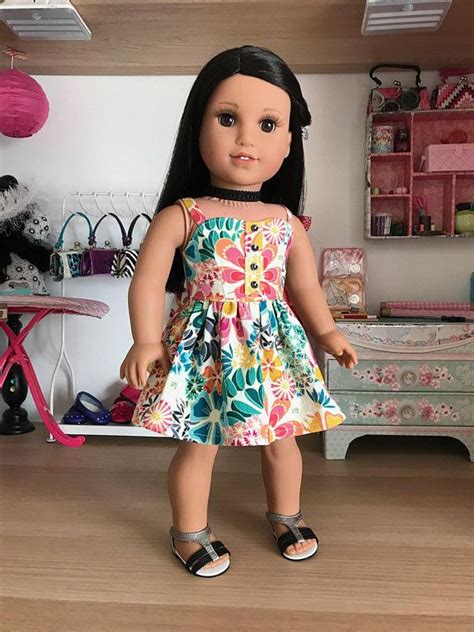 18 inch 18 doll clothes pretty flowered sundress etsy doll clothes american girl clothes