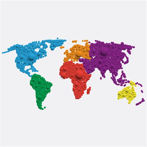 Vetores De Mapa Colorido Do Mundo Mapa Simplificado Do Vetor Com Images