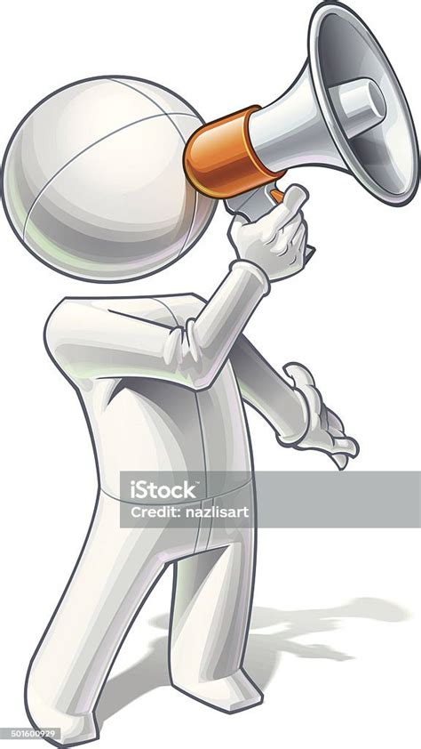 Simple Vector Men Megaphone Stock Illustration Download Image Now