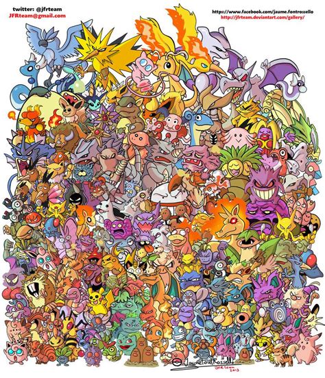 All Kanto Pokemon By Jfrteam Pokemon Art Pokemon Pokemon Drawings