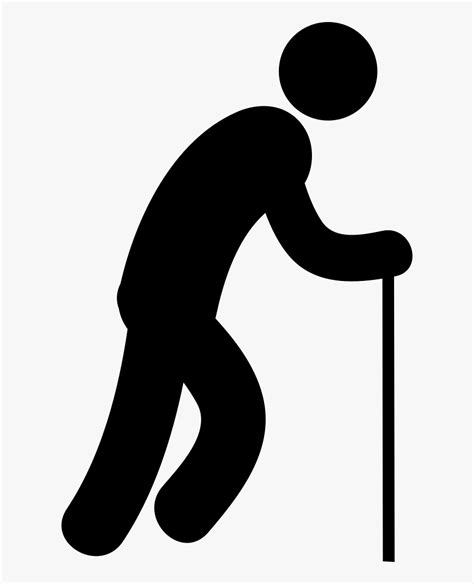 Old Man With Cane Stickman Walking Stick Hd Png Download Kindpng