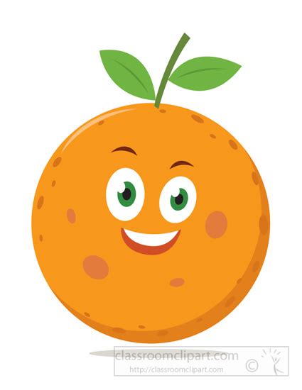 Fruits Clipart Orange Funny Character Clipart Classroom Clipart