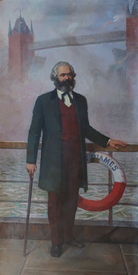 Karl Marx Large Male Portrait Antique Oil Painting Original Etsy