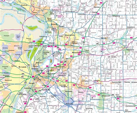 Illinois County Map With Roads World Map