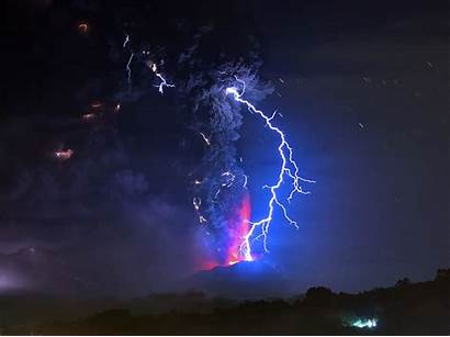 Lightning Volcano Lighting Nature Strike Flare