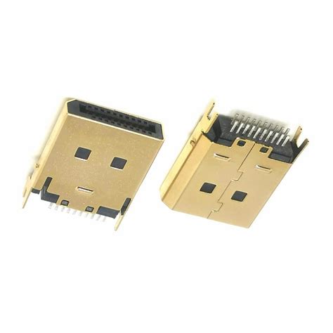 20p Smt Dp Receptacle Female Displayport Connector With 4 Shell Tails Dip For Tv Audio China
