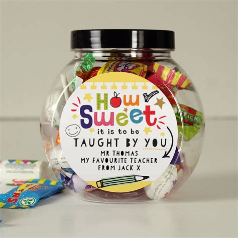 Personalised Jar Of Sweets For Teacher By Sassy Bloom As Seen On Tv