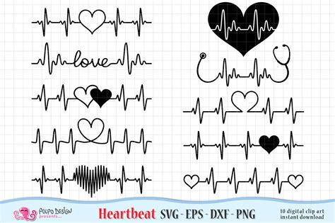 Heartbeat Valentine's Day SVG By Polpo Design | TheHungryJPEG.com