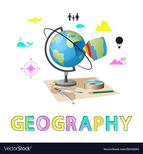 Geography Poster And Globe Royalty Free Vector Image