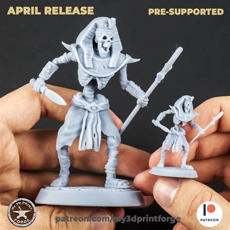 pharaoh skeleton 32mm and 75mm pre supported 3d model 3d printable cgtrader