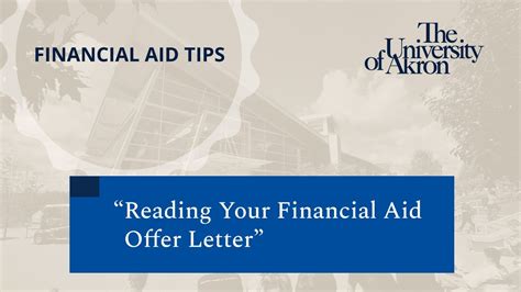 Reading Your Financial Aid Award Letter Youtube