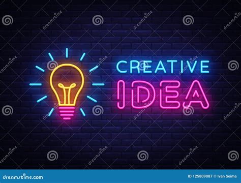 Creative Idea Neon Sign Vector Creative Idea Neon Logo Design