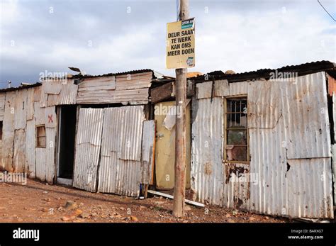 Galvanized Zinc Dwellings In A Township Swellendam South Africa Stock