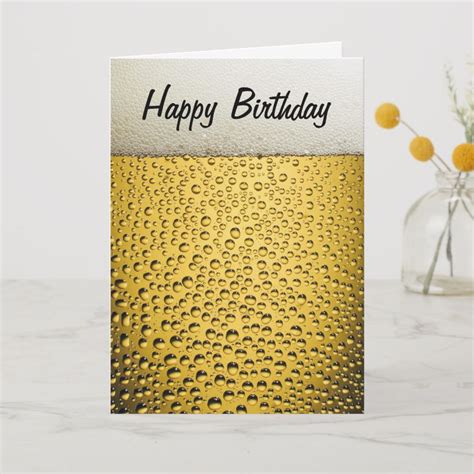 Beer Glass Happy Birthday Card In 2021 Beer Birthday