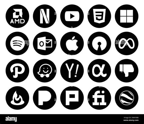 20 Social Media Icon Pack Including Dislike Search Apple Yahoo Path