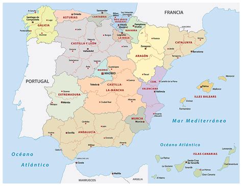 17 Regions Of Spain Map Map