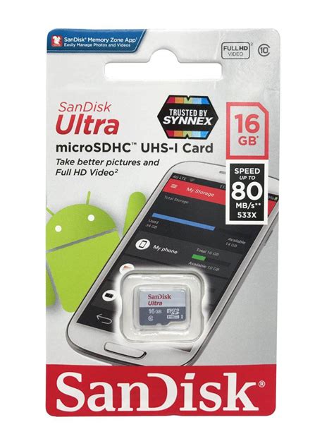 โปรโมชั่น Sandisk 16gb Microsdhc Uhs I Card Ultra Class10 80mbs 553x