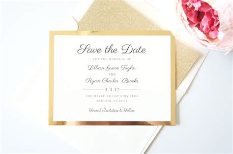 Elegant Gold And Ivory Save The Date Gold Save The Dates Save The