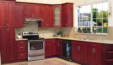 Freestanding cabinetry is one of. Kitchen and bath cabinets by Woodson - Cherry Burgundy ...
