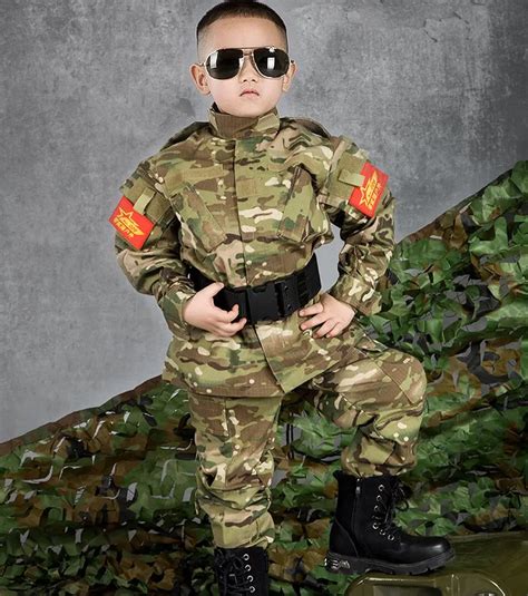 Kids Boy 2pcs Camouflage Jacket Pants Set Airsoft Military Tactical